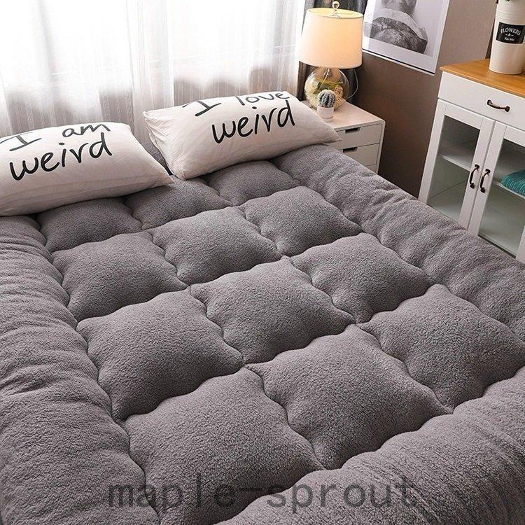 敷きパッド シングル ベッドパッド 厚手 あったか 冬 フリースボア 敷パッド 100*200cm マットレスパッド ベッドシーツ 暖かい ふんわり |  | 03