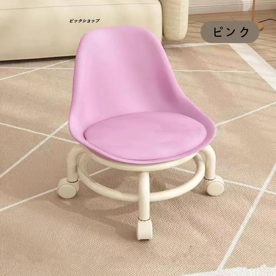 椅子 低い スツール キャスター付 リビング お洒落 ローチェア ロータイプ 背もたれ 作業用 360°回転可能 静音 防水 柔らかい 高反発 多機能 |  | 07