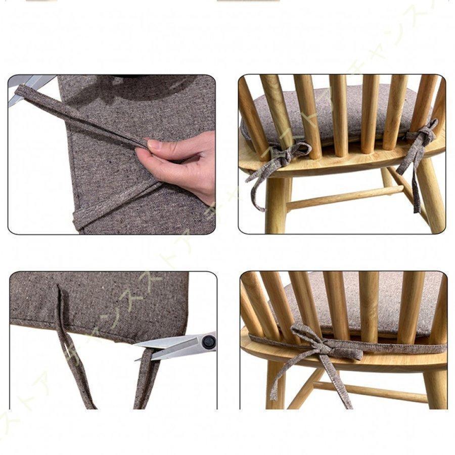 4枚セットダイニングチェアクッション座布団椅子用馬蹄形クッションダイニングチェア用クッシ紐付きシートクッションダイニングチェアイス |  | 04