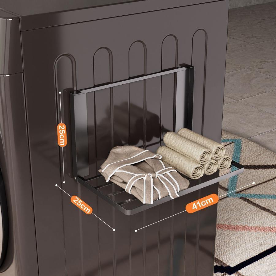 洗濯機横 隙間収納 マグネット 折り畳み ラック 棚 タオル置き タオル掛け タオルラック ランドリー収納 洗濯機ラック 一時置き 磁石 強力 収納 |  | 02
