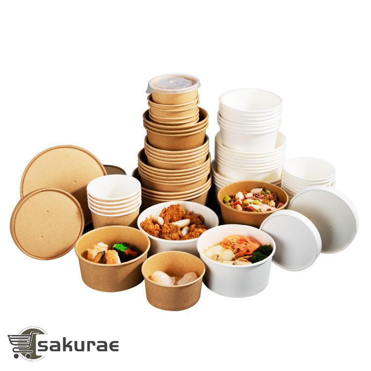100個 使い捨てボウル 使い捨て弁当箱 蓋付き ペーパーボウル クラフト紙ボウル 電子レンジ対応 bbq 業務用 バーベキュー 食品容器 テイクアウトサラダボックス |  | 06
