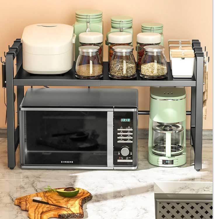 レンジ台キッチンラック伸縮幅43-60cmカウンター上ラック可動棚キッチンレンジ上ラック高さ調節伸縮キッチンラックトースターラック |  | 06