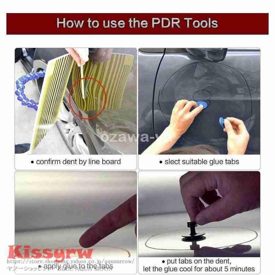 デントリペアツールセット 車のへこみ 修理キット リペア デント プーラー のり プラー タブ 除去 キット 車両 自動車 修理 除去 無塗装 |  | 10