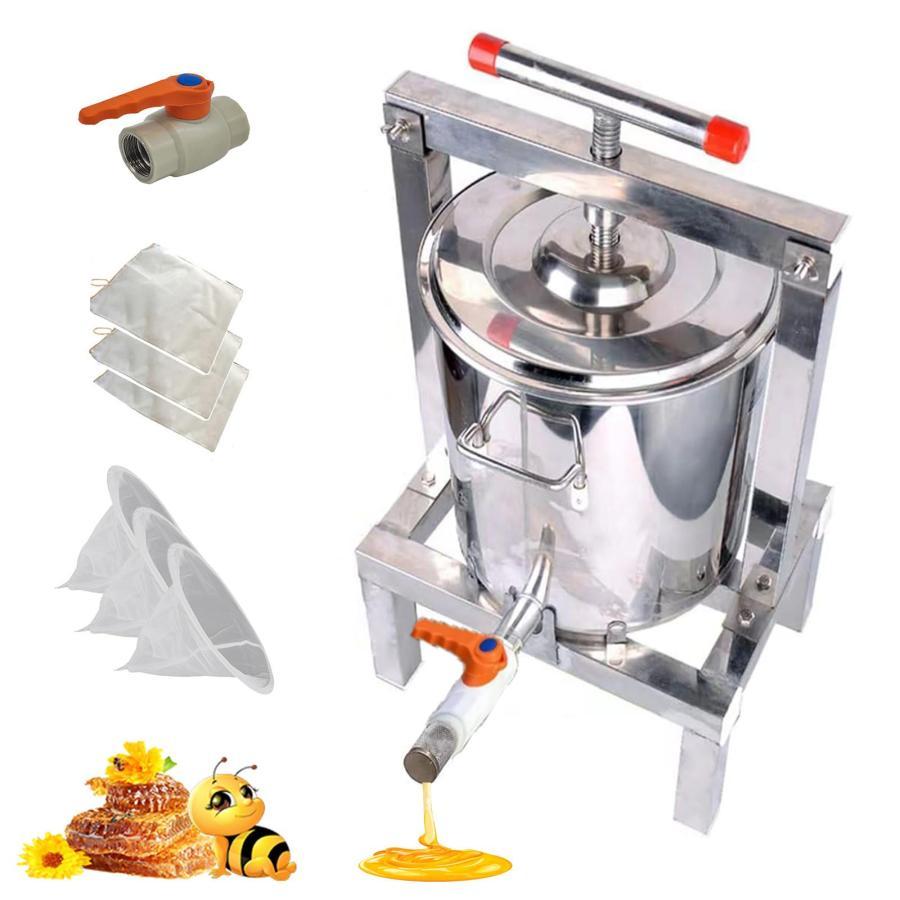 蜂蜜分離器 蜂蜜 圧搾機 ステンレス圧縮製蝋器 手手動 脱水機 ジューサー 手動 14L大容量 ワックス押え はちみつ絞り器 遠心分離機 手動 圧搾機 ドラム養蜂器具 | 