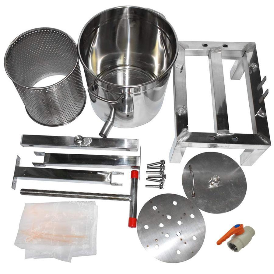 蜂蜜分離器 蜂蜜 圧搾機 ステンレス圧縮製蝋器 手手動 脱水機 ジューサー 手動 14L大容量 ワックス押え はちみつ絞り器 遠心分離機 手動 圧搾機 ドラム養蜂器具 |  | 03