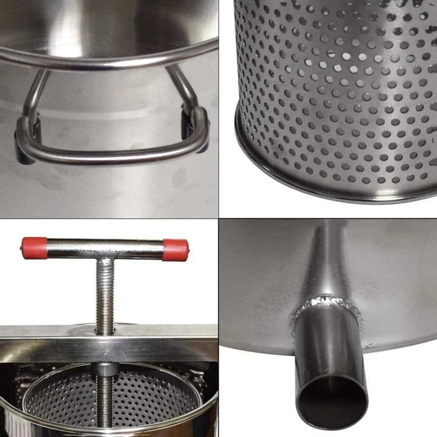 蜂蜜分離器 蜂蜜 圧搾機 ステンレス圧縮製蝋器 手手動 脱水機 ジューサー 手動 14L大容量 ワックス押え はちみつ絞り器 遠心分離機 手動 圧搾機 ドラム養蜂器具 |  | 04