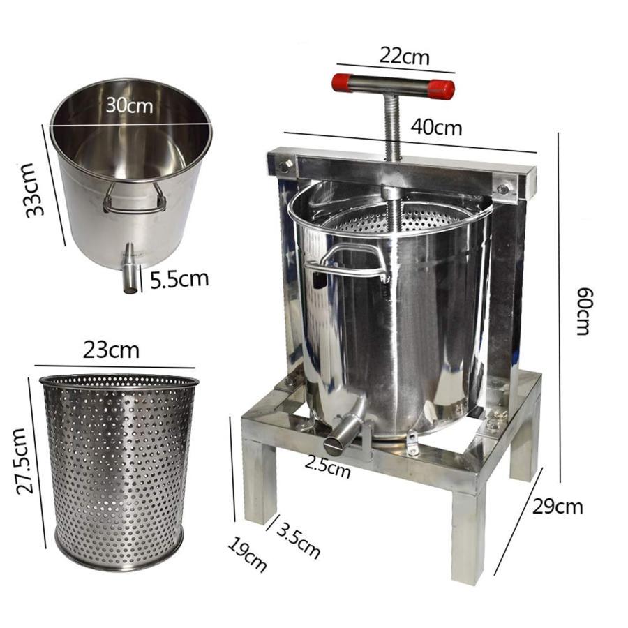 蜂蜜分離器 蜂蜜 圧搾機 ステンレス圧縮製蝋器 手手動 脱水機 ジューサー 手動 14L大容量 ワックス押え はちみつ絞り器 遠心分離機 手動 圧搾機 ドラム養蜂器具 |  | 07