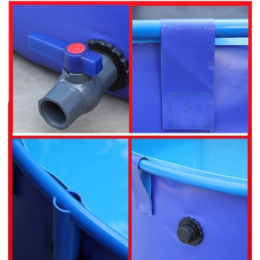 2023アップグレード ラウンド キャンバス 養魚池 プール大型水槽 立体養魚池 水槽 ホワイトスタンド付き スプライスしやすい、 水を貯めやすい 安全性 魚のいる |  | 04