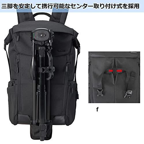 カメラ HAKUBA カメラリュック プラスシェル シティ04 ロールトップバックパック上下2気室 15インチPC収納 ブラック SP-CT04-RBPBK