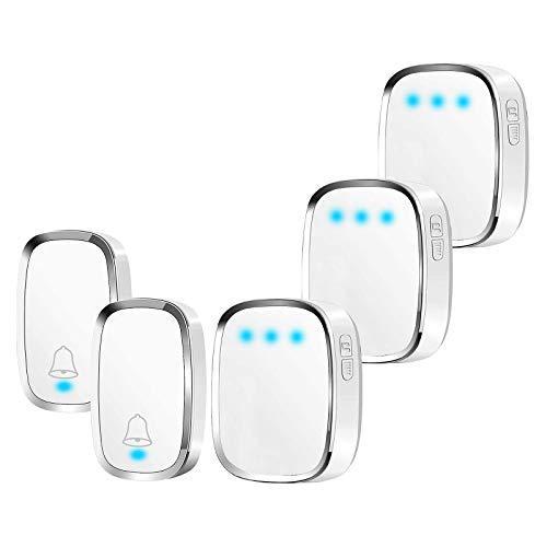 お歳暮 ワイヤレス チャイム 玄関 ドアベル 21最新版 呼び鈴 防水 防塵 無線 36曲選択 4段階音量調節 受信機3個 送信機2個 2t3 新発売の Turningheadskennel Com