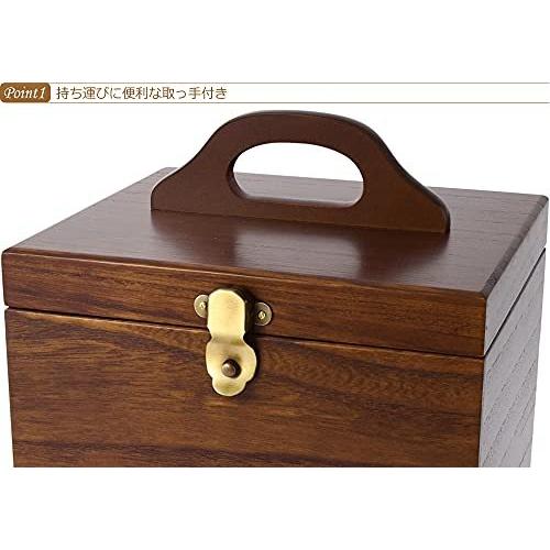 コスメボックス 木製 収納 持ち運び 鏡付き 化粧ボックス メイクボックス 日本製 約