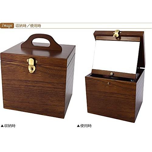 コスメボックス 木製 収納 持ち運び 鏡付き 化粧ボックス メイクボックス 日本製 約