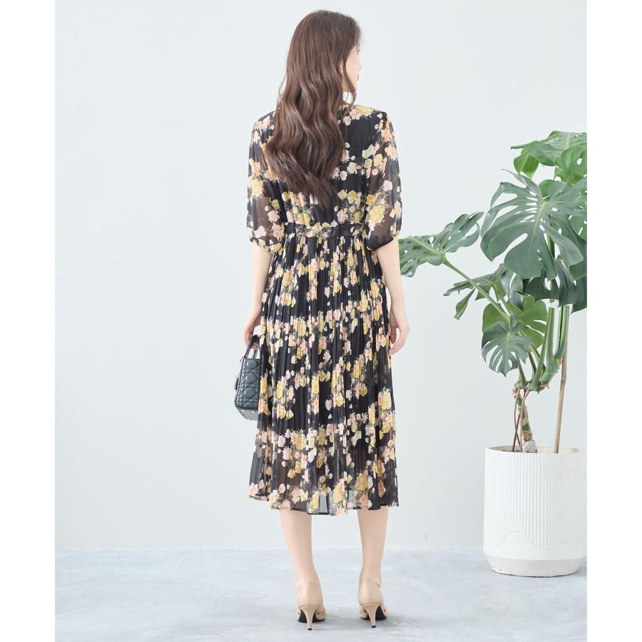 レディース（TRUBE)【M〜L】花柄シフォンワンピース 夏 秋