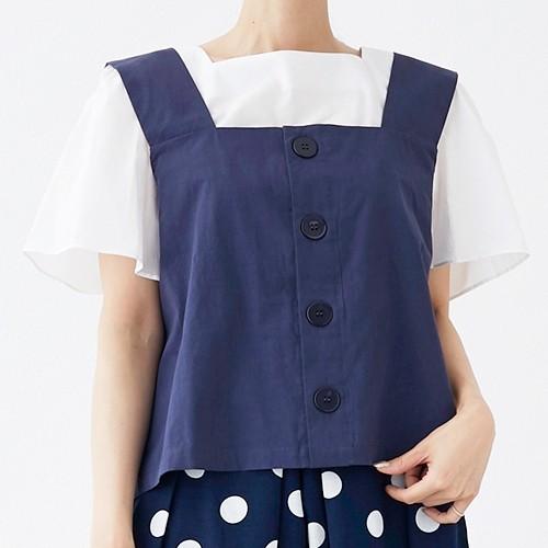 フロントボタンビスチェ トップス ネイビー レディースカットソー 夏 レディースファッション通販 Merlot メルロー Icm15 Privatestageプライベートステージ 通販 Yahoo ショッピング