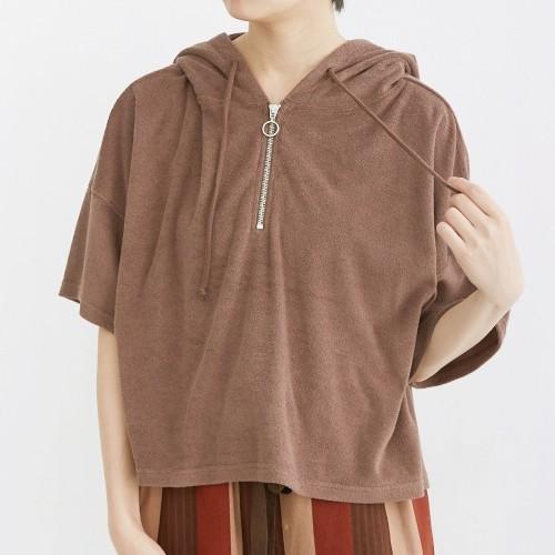 パイル地ハーフジップフーディ レディース パーカー 羽織り ストリートファッション 夏 秋 Icm40 Privatestageプライベートステージ 通販 Yahoo ショッピング