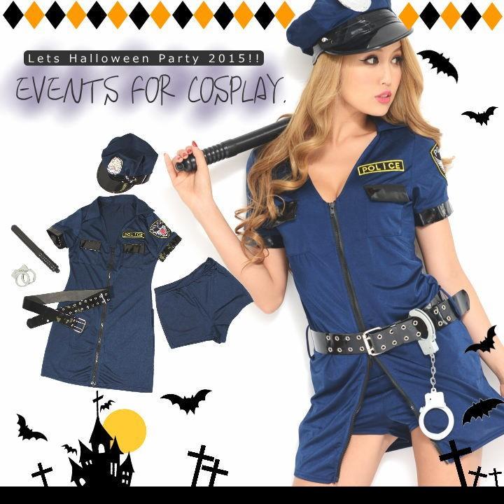 ミニスカポリス ワンピース 警察 警官 ハロウィン コスプレ 衣装