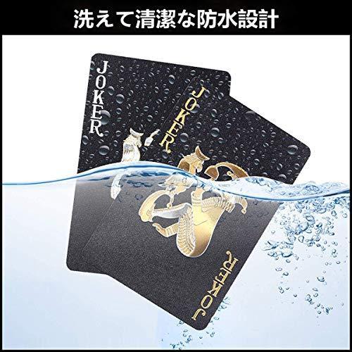 全商品オープニング価格 パーティー トランプ 金箔 防水 ゴールド ブラック マジックトランプ プラスチック製 54枚 トランプ 集会 1個組 収納ケース付き ゲーム トランプ Www Fattoriabacio Com