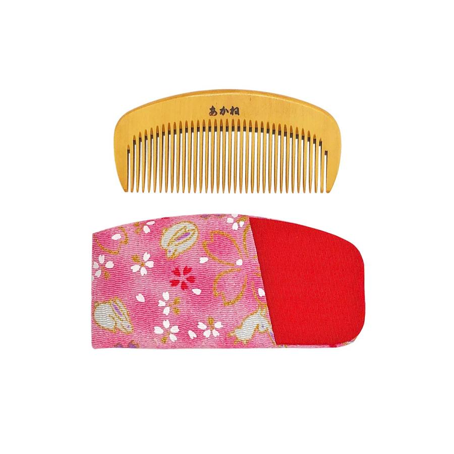 あかね 上質仕上げ 3寸 とかし櫛 ケース付き（色・柄おまかせ） 9cm