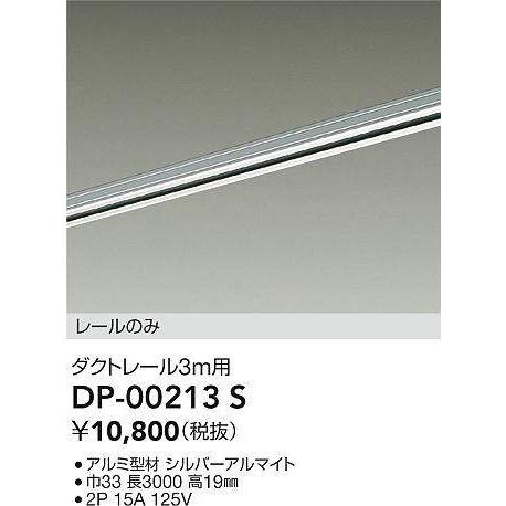大光電気　天井直付専用器具 スライドダクトレール 大光電機 直付専用ダクトレール3m用 シルバー DP00213S 工事必要