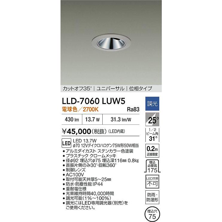 大光電機 アウトドアユニバーサルダウンライト (調光器別売) カット