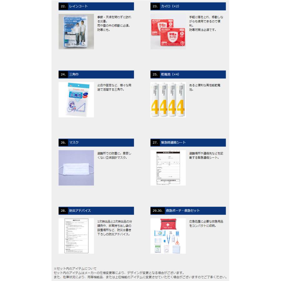 地震対策30点避難セット×2個セット｜pro-bousai｜18