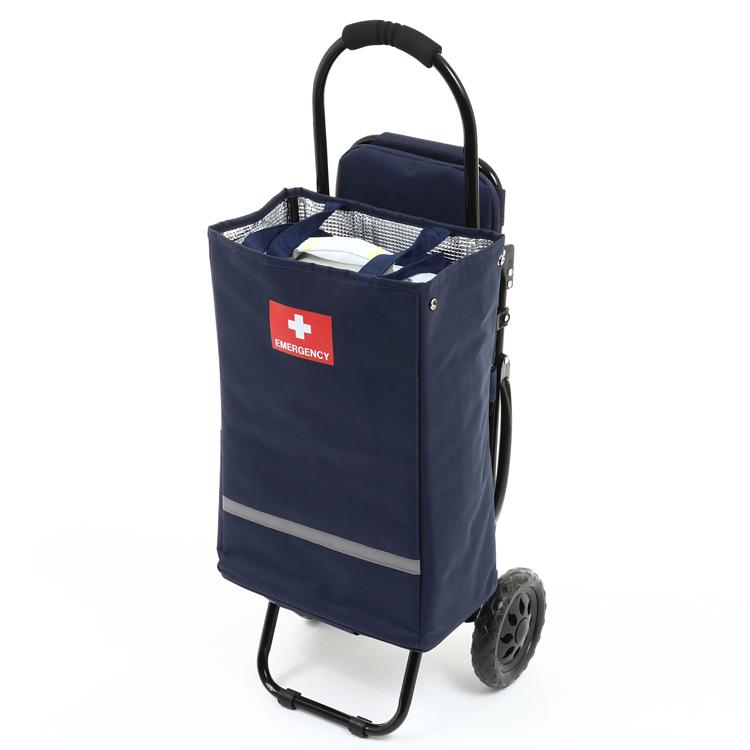 防災ダイレクト 地震対策30点避難セット＋イス付き防災キャリーカート