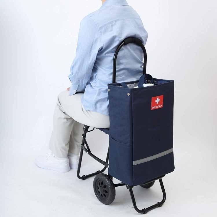 防災ダイレクト イス付き防災キャリーカート 着脱式トートバッグ