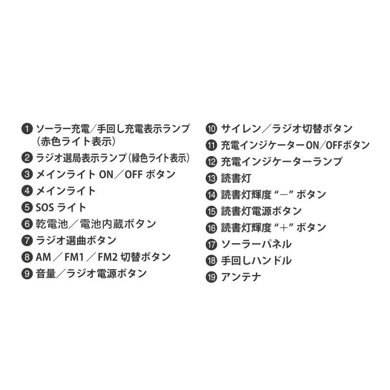 ソーラー多機能ラジオライト5000 防災ラジオ 4way充電 5000mAhバッテリー スマホ充電 多機能 手回し 災害用 ラジオ 防災用品 非常用 非常灯 ワイドFM | 防災ダイレクト | 14