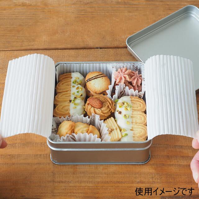 サテンシルバー缶（124×124×H52） 1個｜クッキー缶 : プロフーズYahoo