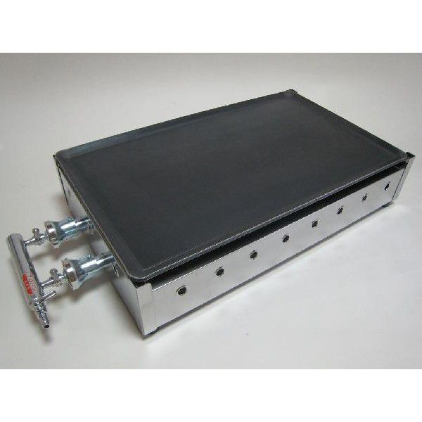 鉄板焼き器　プレス鉄板（2本バーナー）　小 | 