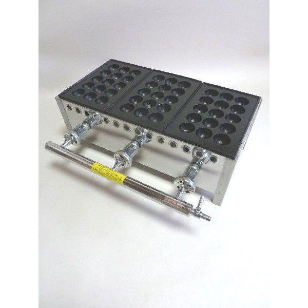 たこ焼き器15穴 鉄鋳物 3連 良品 IKK 業務用たこ焼き器 153S プロパン