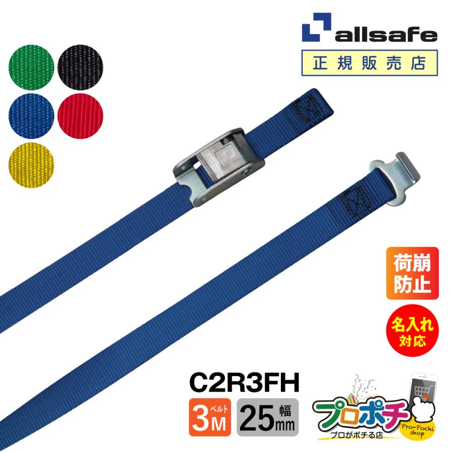 オールセーフ ラッシングベルト 幅25mm 長さ3m [カム式ラウンドタイプ