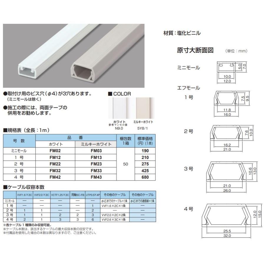 マサル工業 法人様限定 エフモール3号 50個セット FM32 FM33 配線