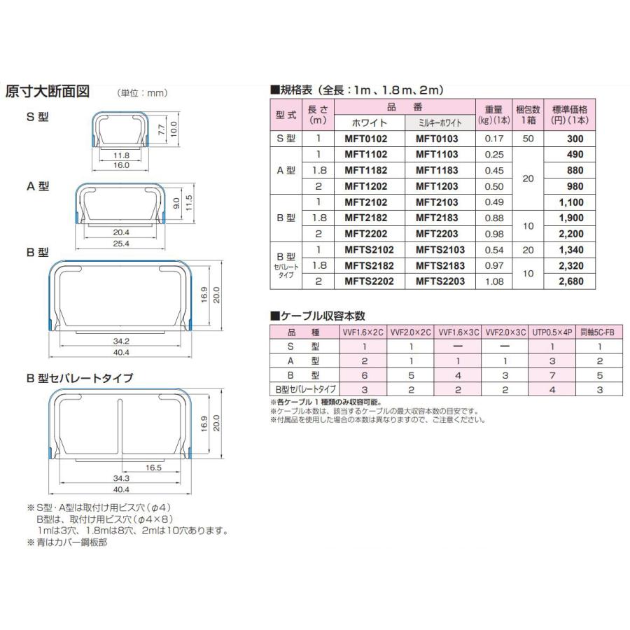 マサル工業 法人様限定 メタルエフモールセパレートタイプB型1.8m 10個