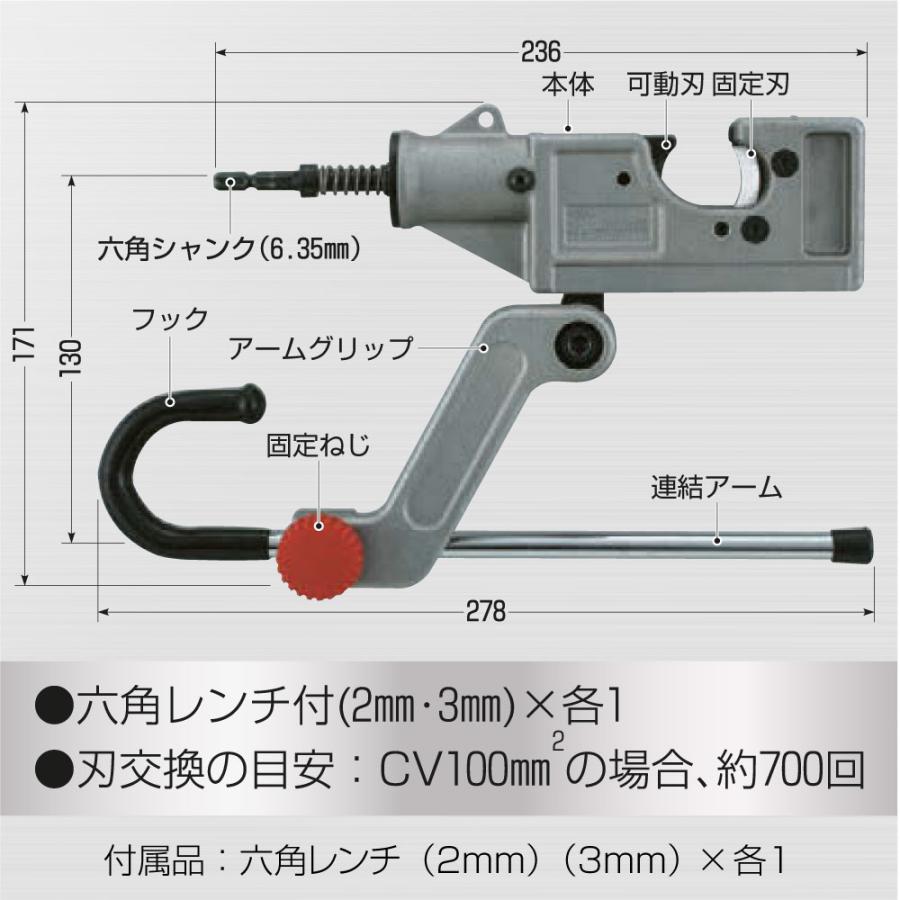 未来工業 インパクトドライバー用 ケーブルカッター 本体 MC 未来工業 インパクトドライバー用 ケーブルカッター 本体 MC