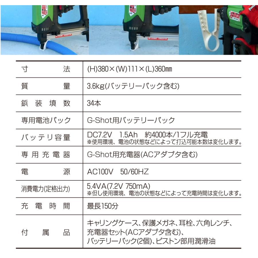 未来工業 お買い得セット品 ガス式鋲打機 GG-1「G-Shot」＋ガス缶×1缶 