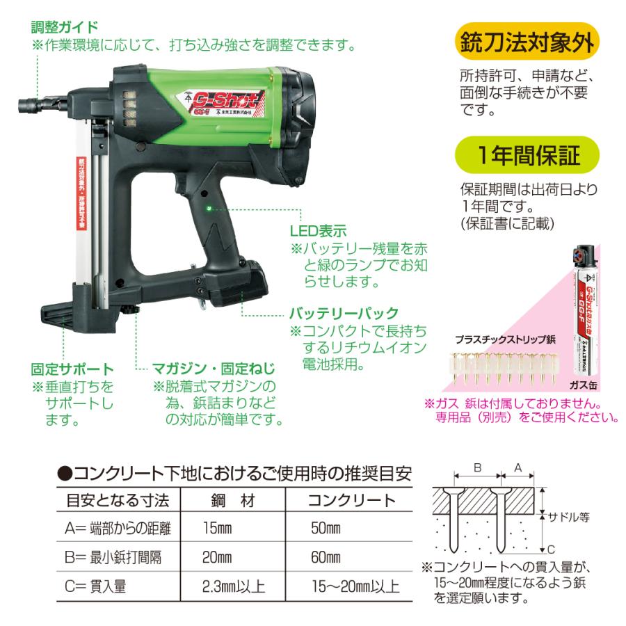 未来工業 未来工業/MIRAI ガス式鋲打機 GG-1 「G-Shot」 BANG!と一発で 