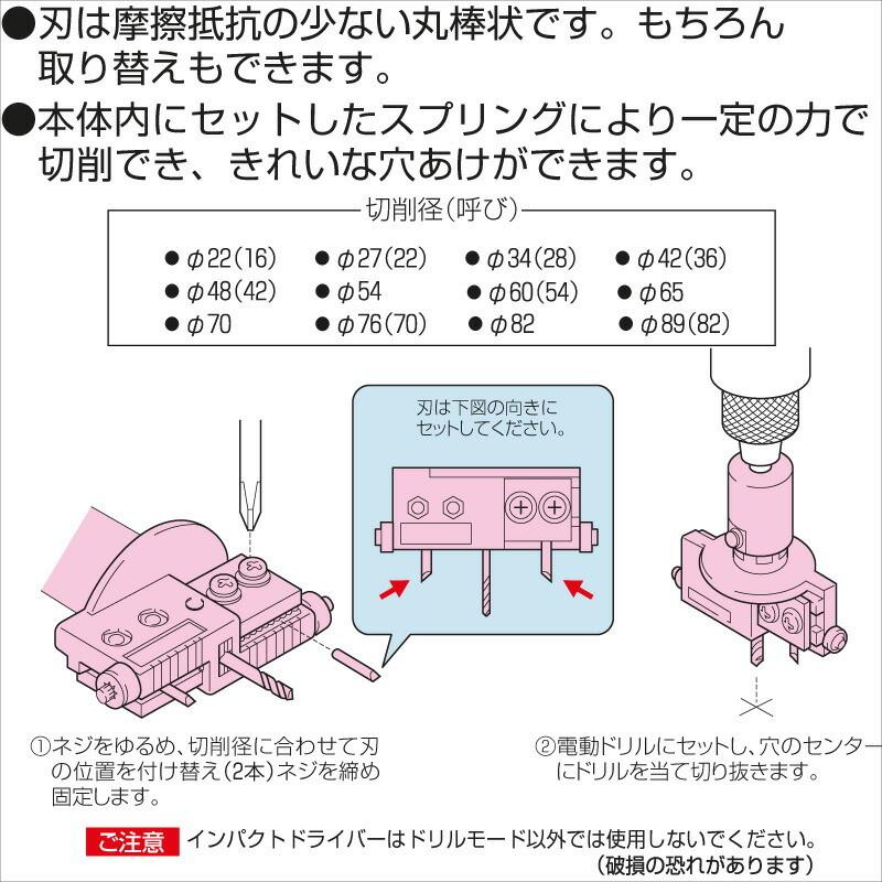 未来工業 塩ビホルソー PVH-89 ケース付 硬質塩ビ板用 爆買 : 電材と