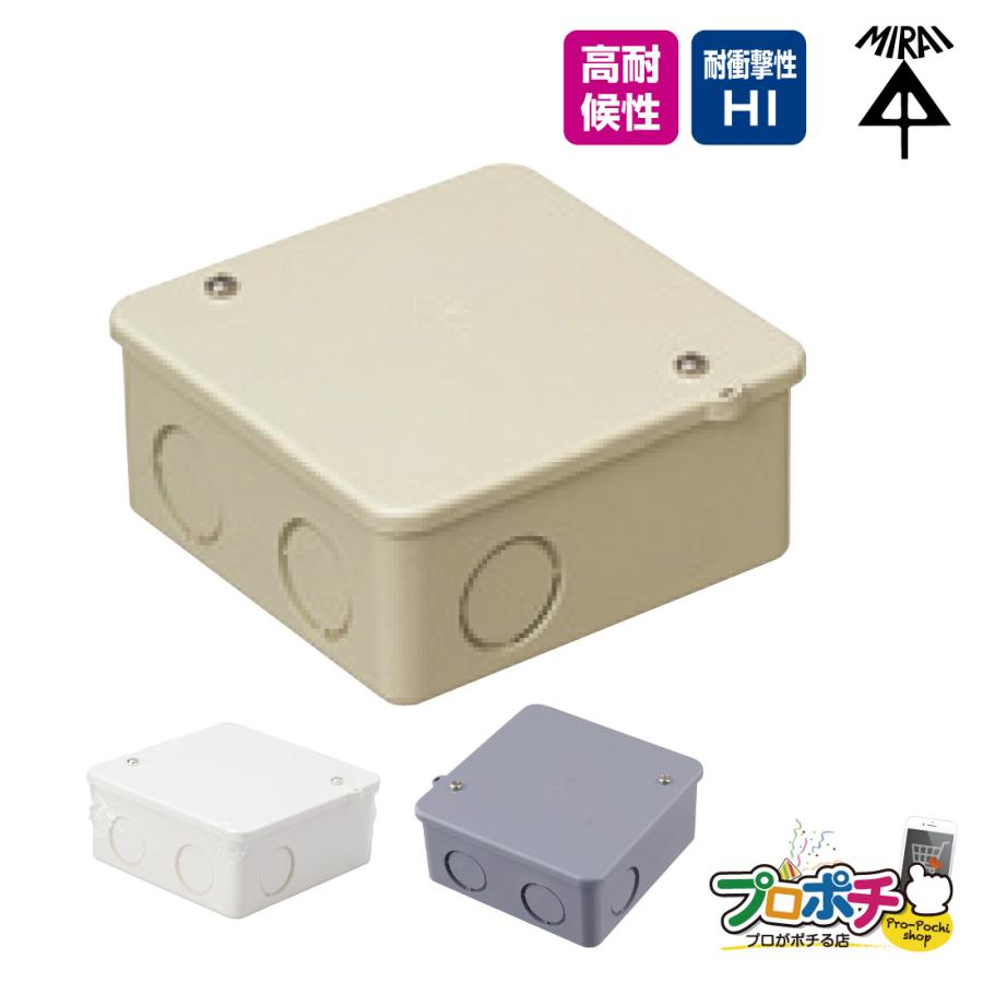 ミルキー  箱P 未来工業 (取寄品) (P10倍) PVKボックス 中形四角 浅型 PVK-ANJ