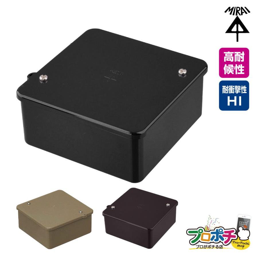 未来工業 (取寄品) PVKボックス 中形四角 浅型 PVK-AOK/ブラック PVK