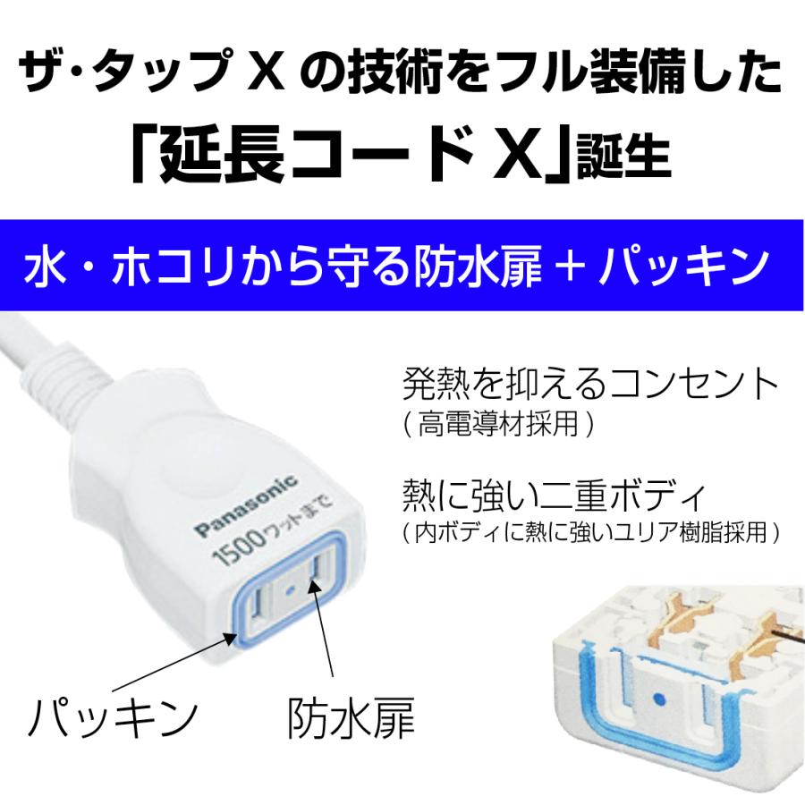 【在庫有】 Panasonic / パナソニック 延長コードＸ WHA49101WP 10cm １個口 ホワイト 配線器具 メール便送料無料｜pro-pochi｜03