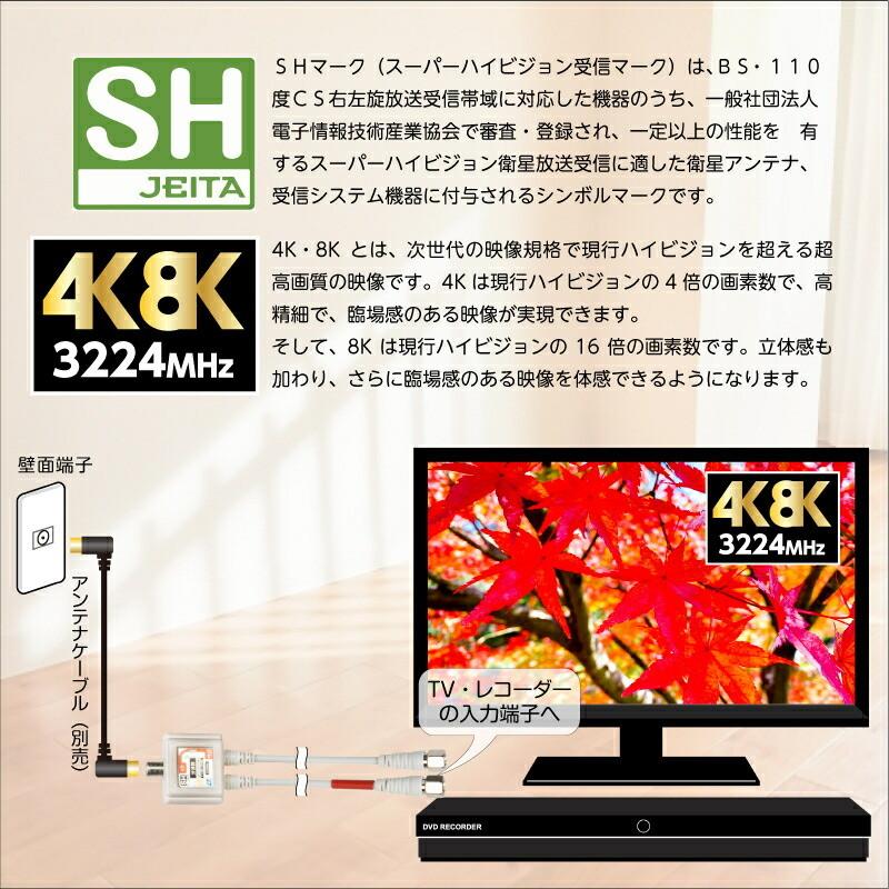 分波器 2.5C ケーブル付分波器 SEP-25F5032(WH) 新4K8K衛星放送