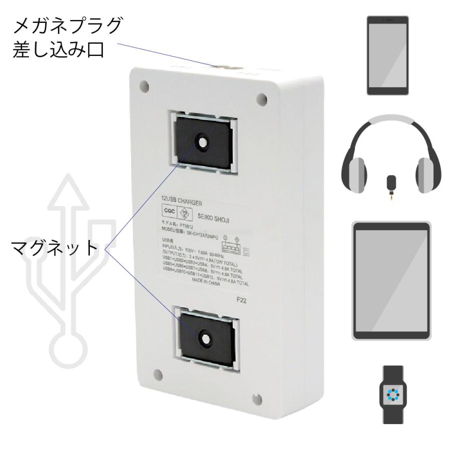 STAR LIGHT USB 充電器 12ポート SK-CH12A72WPO USB Type-A 同時使用