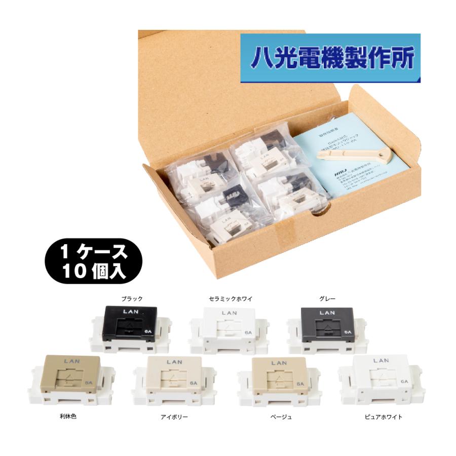 LWU-110-6A 10個/1箱 CAT6A単線LAN対応 埋込LANコンセント 110簡易工具