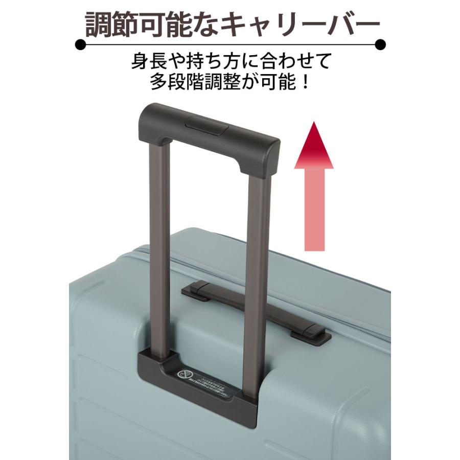 ＼SALE20％OFF／ スーツケース ACE エース エスカレラ フロントオープン キャリーバッグ 拡張 国際線 国内線 87L 100L Lサイズ メンズ 8輪 TSロック 05653の画像