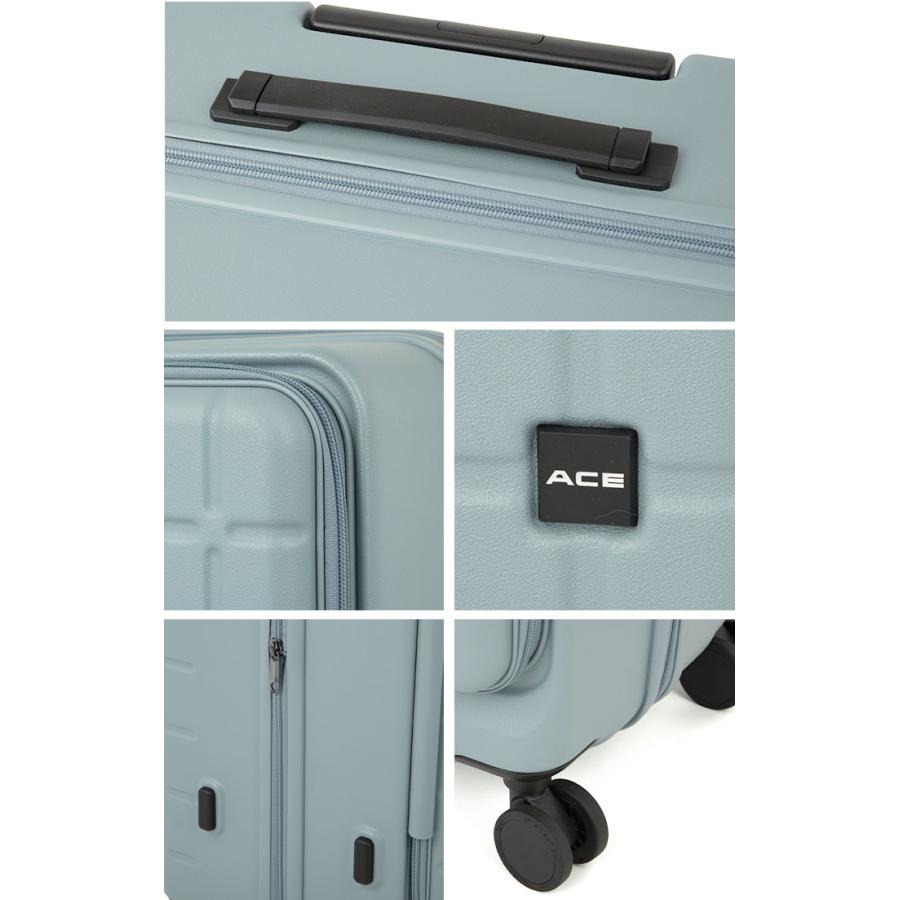 ＼SALE20％OFF／ スーツケース ACE エース エスカレラ フロントオープン キャリーバッグ 拡張 国際線 国内線 87L 100L Lサイズ メンズ 8輪 TSロック 05653の画像