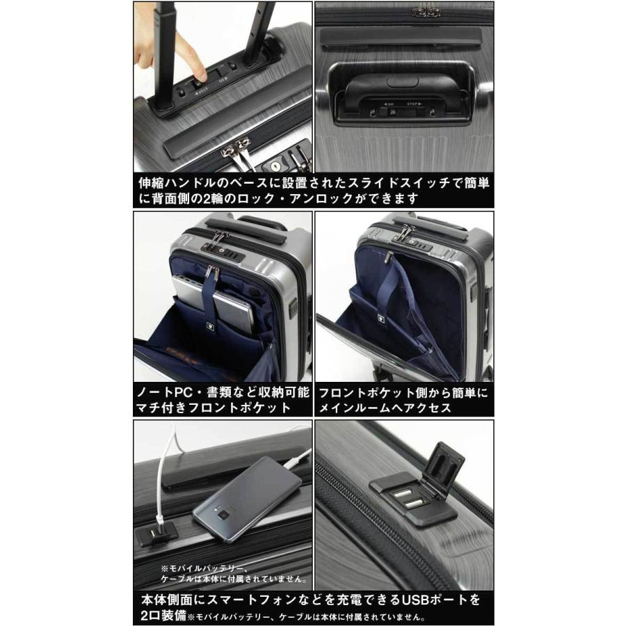 BERMAS スーツケース バーマス 35L フロントオープン ハードケース ファスナー キャリー INTER CITY 父の日｜pro-shop｜05