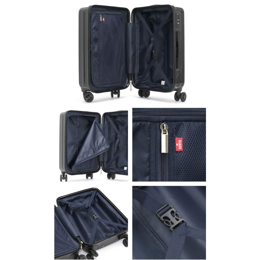 【SALE 10％OFF】 スーツケース エドウィン EDWIN 大容量 35L キャリーバッグ ハードケース ジッパーキャリー 日帰り 1泊 2泊 旅行 機内持ち込み 国際線 国内線_8