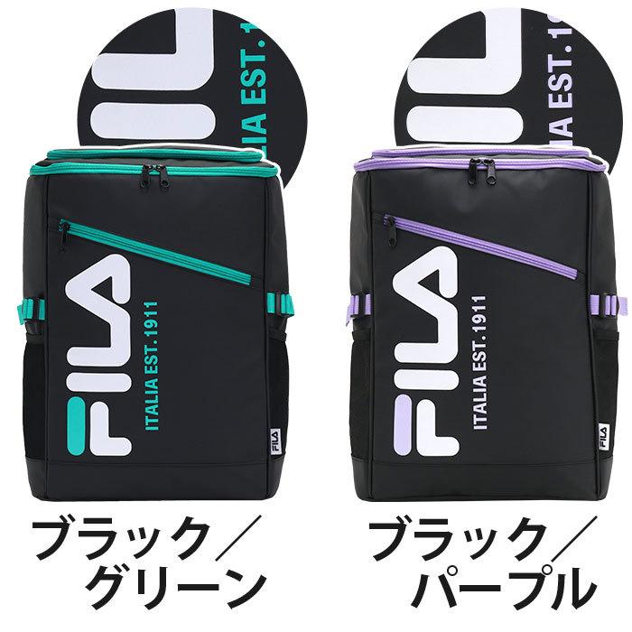 ★リュック メンズ レディース 27L FILA フィラ BOX型 リュックサック スクエア 大容量 通学 撥水 A4 B4 サイドポケット ハーネス