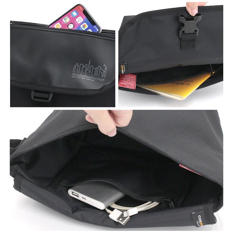 ManhattanPortage マンハッタンポーテージ ショルダーバッグ メッセンジャーバッグ メンズ レディース MP1603FZPDHPWP フラップ カバン ブラック 黒_5